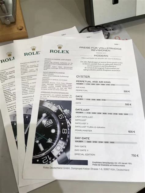 rolex revision kosten 2020|Rolex neukaufsvertrag.